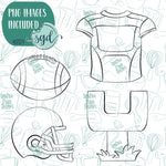 Football Cookie Cutter Set of 4 with Matching Printable PNG Images for Edible Ink Printers Including Eddie