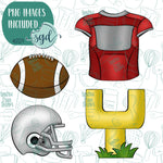 Football Cookie Cutter Set of 4 with Matching Printable PNG Images for Edible Ink Printers Including Eddie