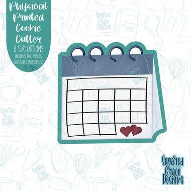 Save the date calendar cookie cutter with png images for edible printers including Eddie