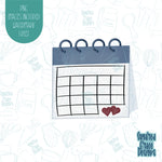 Save the date calendar cookie cutter with png images for edible printers including Eddie