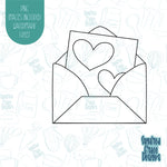 Love letter cookie cutter with png images for edible ink printers including Eddie