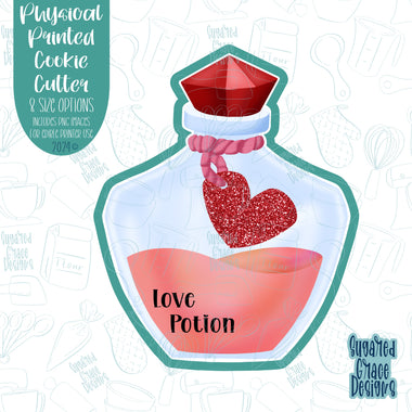 Love Potion Cookie cutter With PNG Images for Edible Ink Printing Including Eddie.