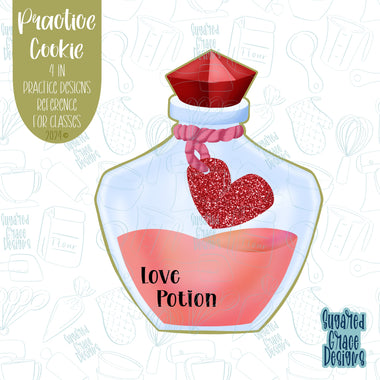Love Potion Practice Cookie For Perfecting Sugar Cookie Decorating Skills
