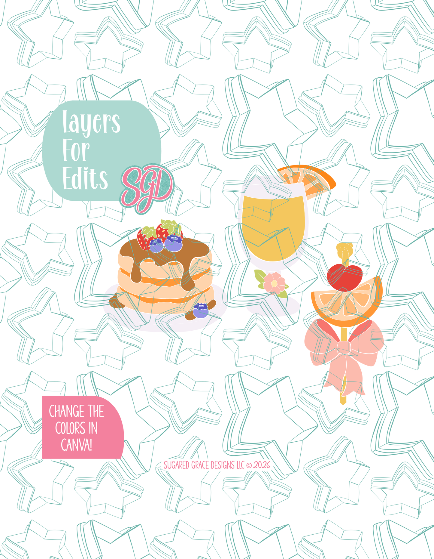 Mother's Day Brunch Cookie Cutter STL and PNG Set with 4 Designs (Digital Download)