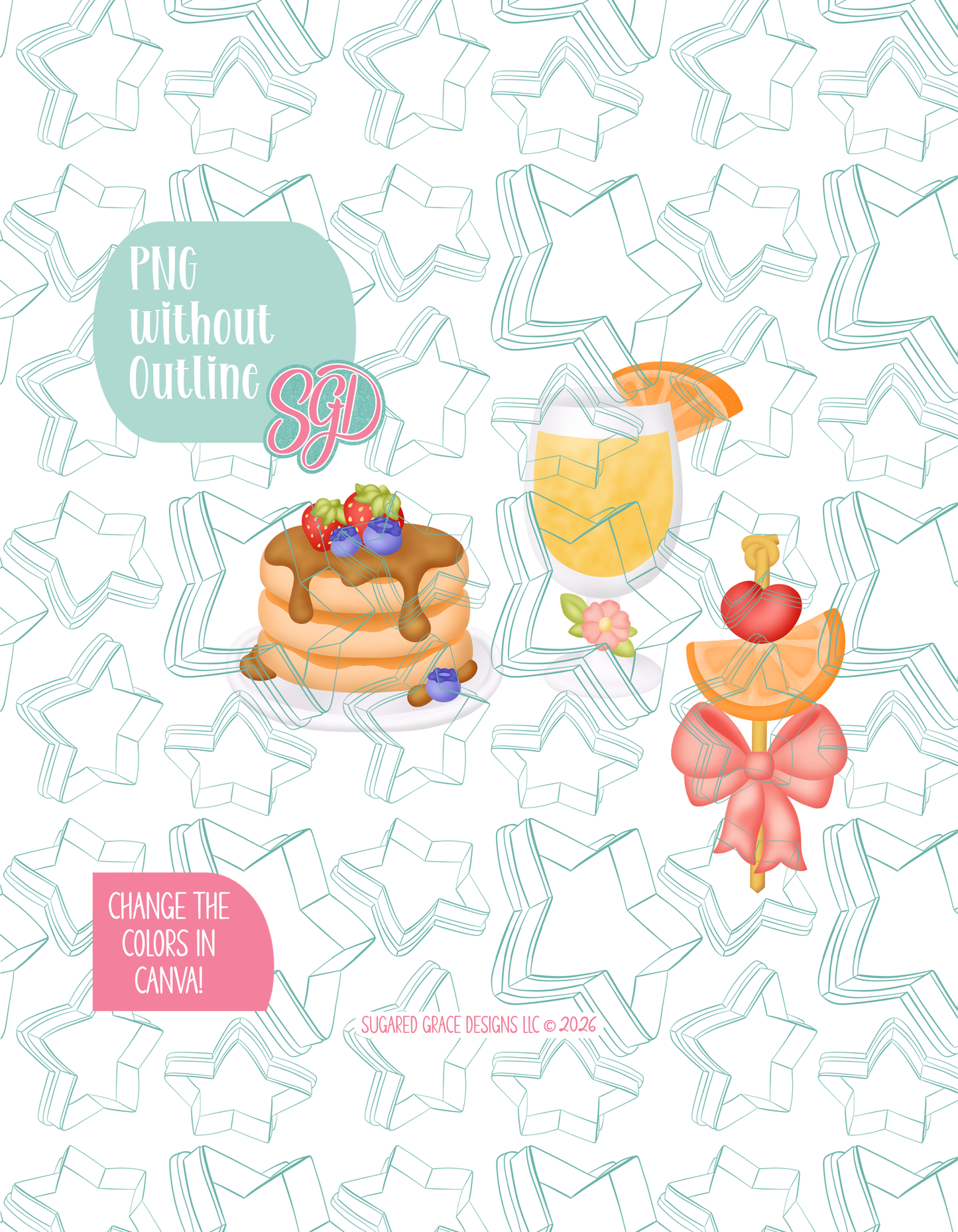 Mother's Day Brunch Cookie Cutter STL and PNG Set with 4 Designs (Digital Download)