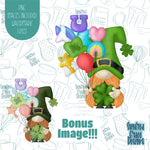 St Patrick's Day Leprechaun with Marshmallow Balloons Cookie Cutter with Matching PNG Images for Edible Ink Printers Including Eddie