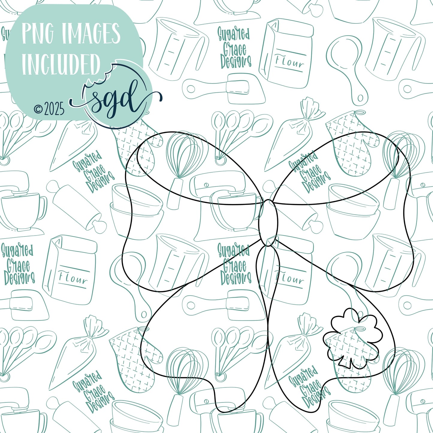 St Patricks Day Bow Cookie Cutter STL File  with PNG Images to Match - For 3D Printing and Edible Ink Printers