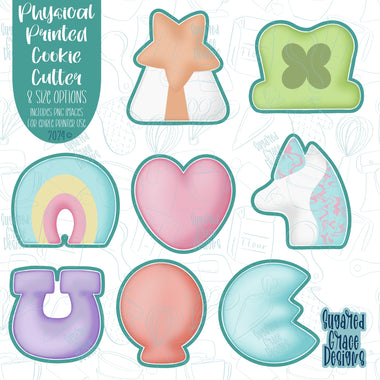 Lucky Marshmallow Cookie Cutter Set with Matching PNG Images for Edible Ink Printers Including Eddie