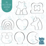 Lucky Marshmallow Cookie Cutter Set with Matching PNG Images for Edible Ink Printers Including Eddie