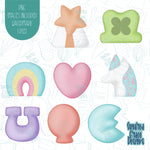 Lucky Marshmallow Cookie Cutter Set with Matching PNG Images for Edible Ink Printers Including Eddie