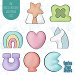 Lucky Marshmallow Cookie Cutter Set with Matching PNG Images for Edible Ink Printers Including Eddie