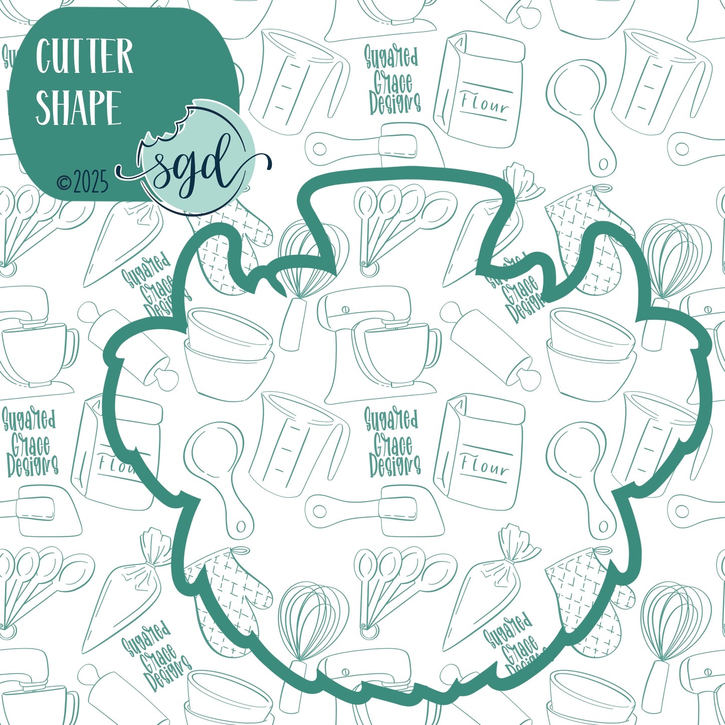 St Patrick's Day Highland Cow Cookie Cutter with PNG Images to Match - Hand Drawn Graphics for Edible Ink Printers