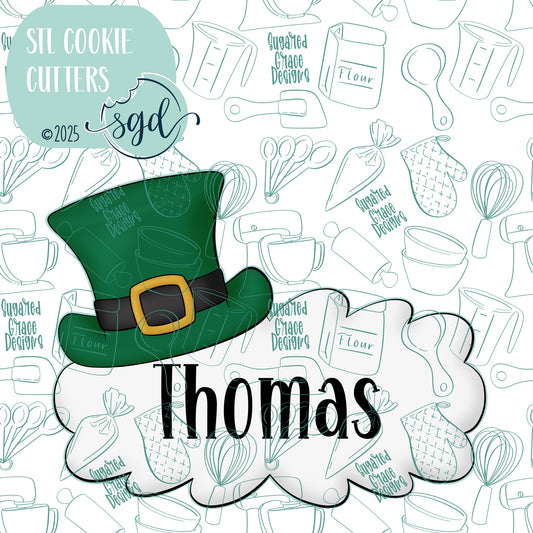 Leprechaun Hat Lacey Plaque Cookie Cutter STL File  with PNG Images to Match - For 3D Printing and Edible Ink Printers