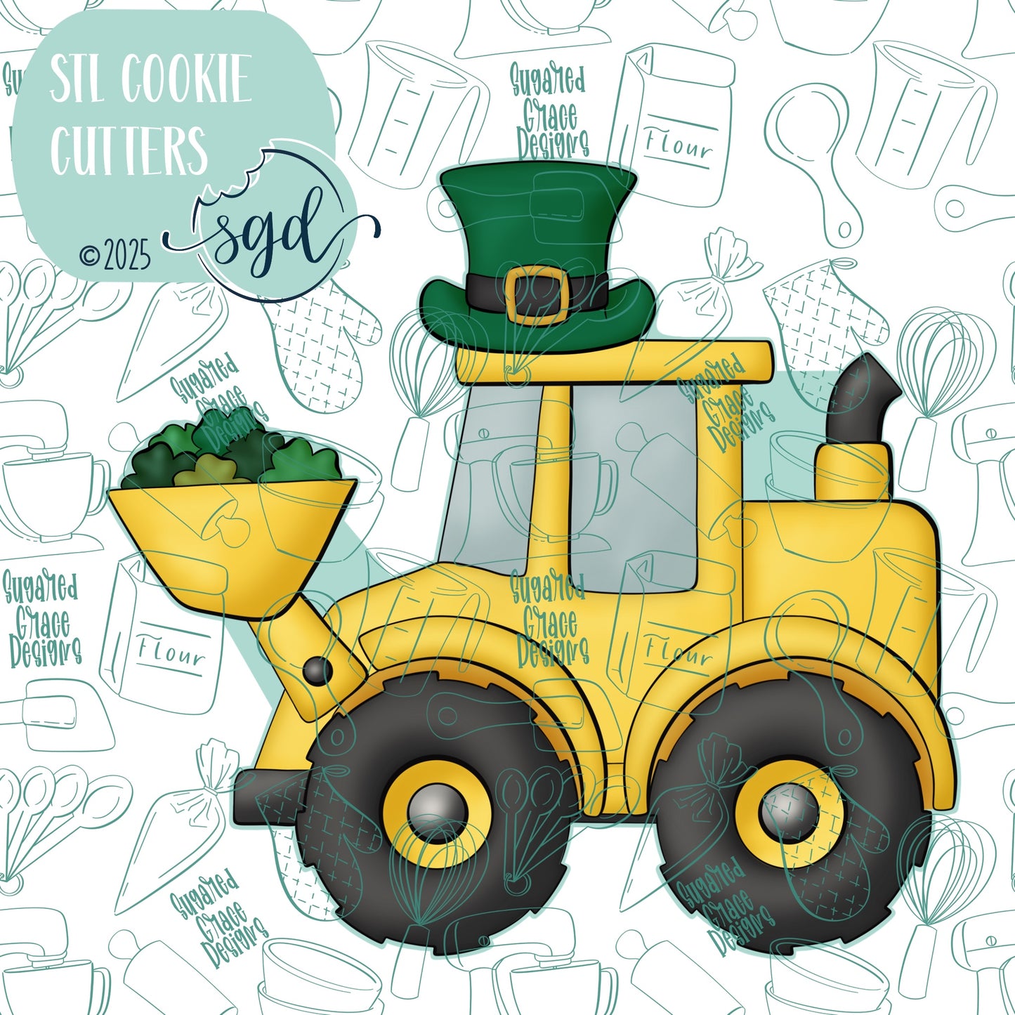 Loads of Luck Loader or Excavator Cookie Cutter STL File  with PNG Images to Match - For 3D Printing and Edible Ink Printers