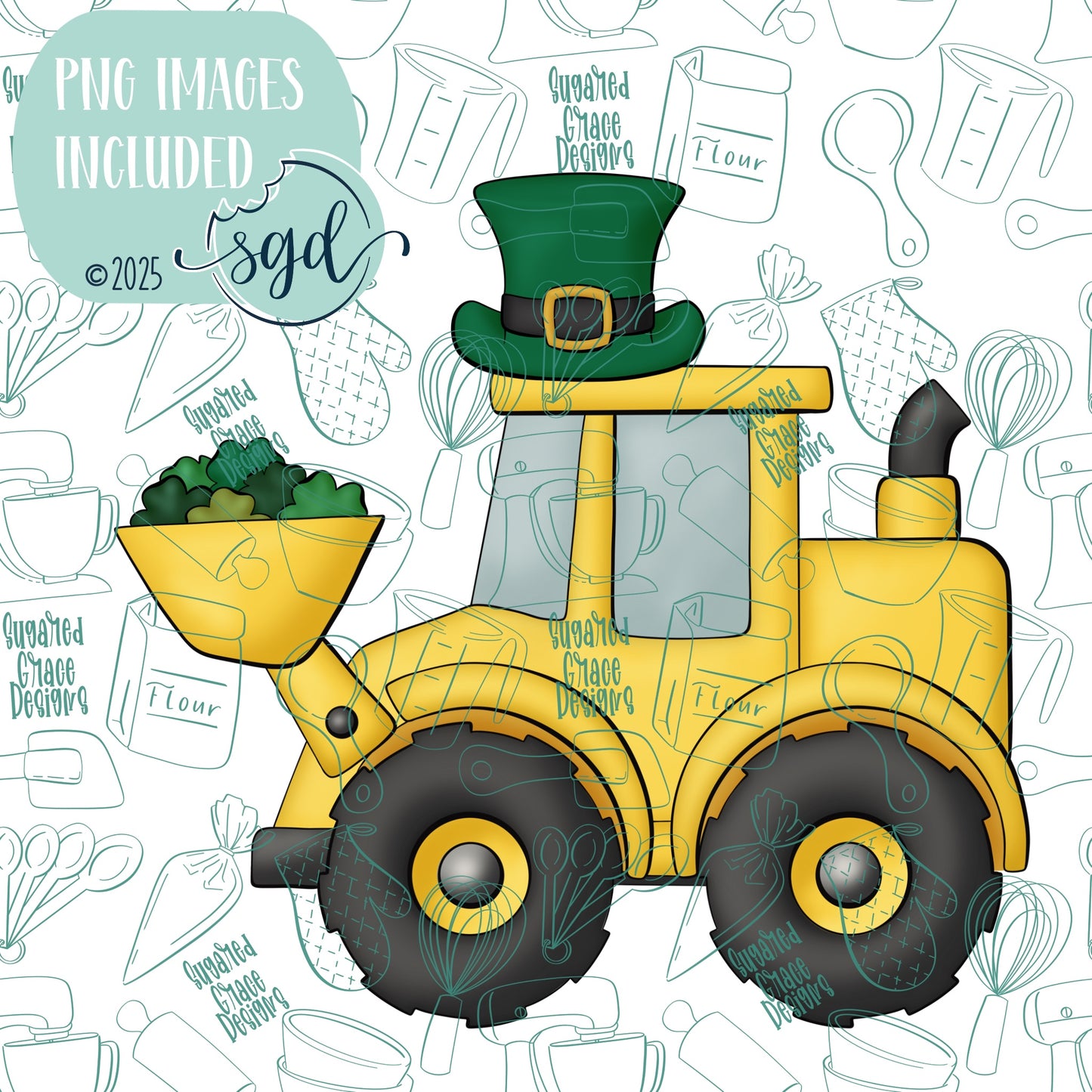 Loads of Luck Loader or Excavator Cookie Cutter STL File  with PNG Images to Match - For 3D Printing and Edible Ink Printers
