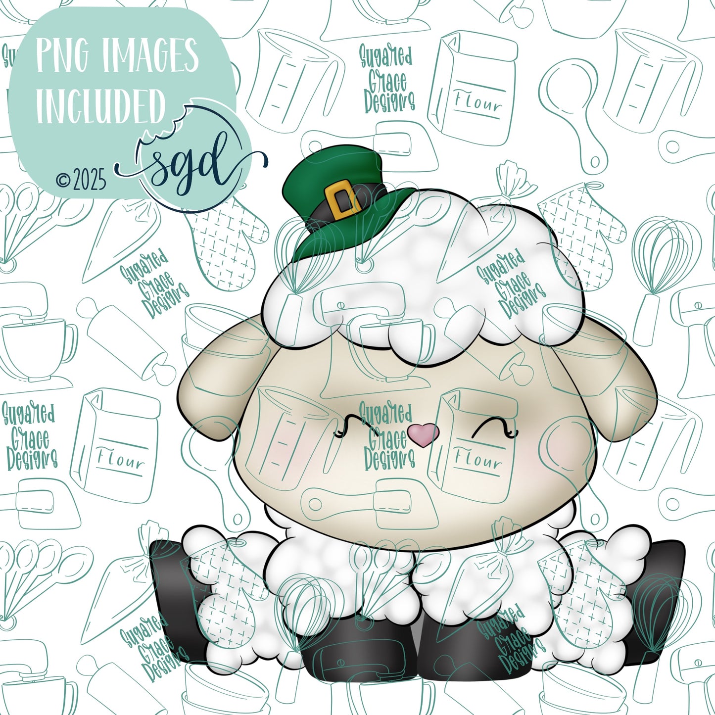 Irish Sheep or Lamb Cookie Cutter STL File  with PNG Images to Match - For 3D Printing and Edible Ink Printers