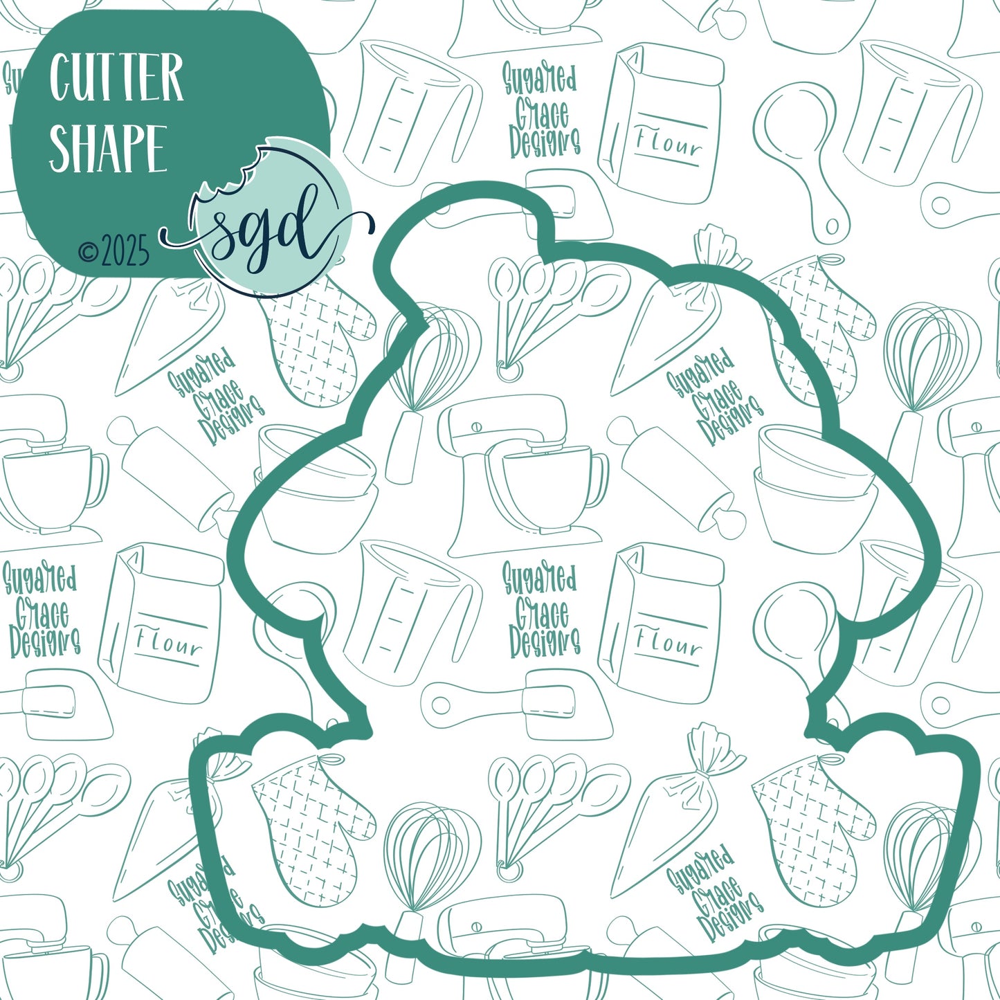 Irish Sheep or Lamb Cookie Cutter with PNG Images to Match - Hand Drawn Graphics for Edible Ink Printers