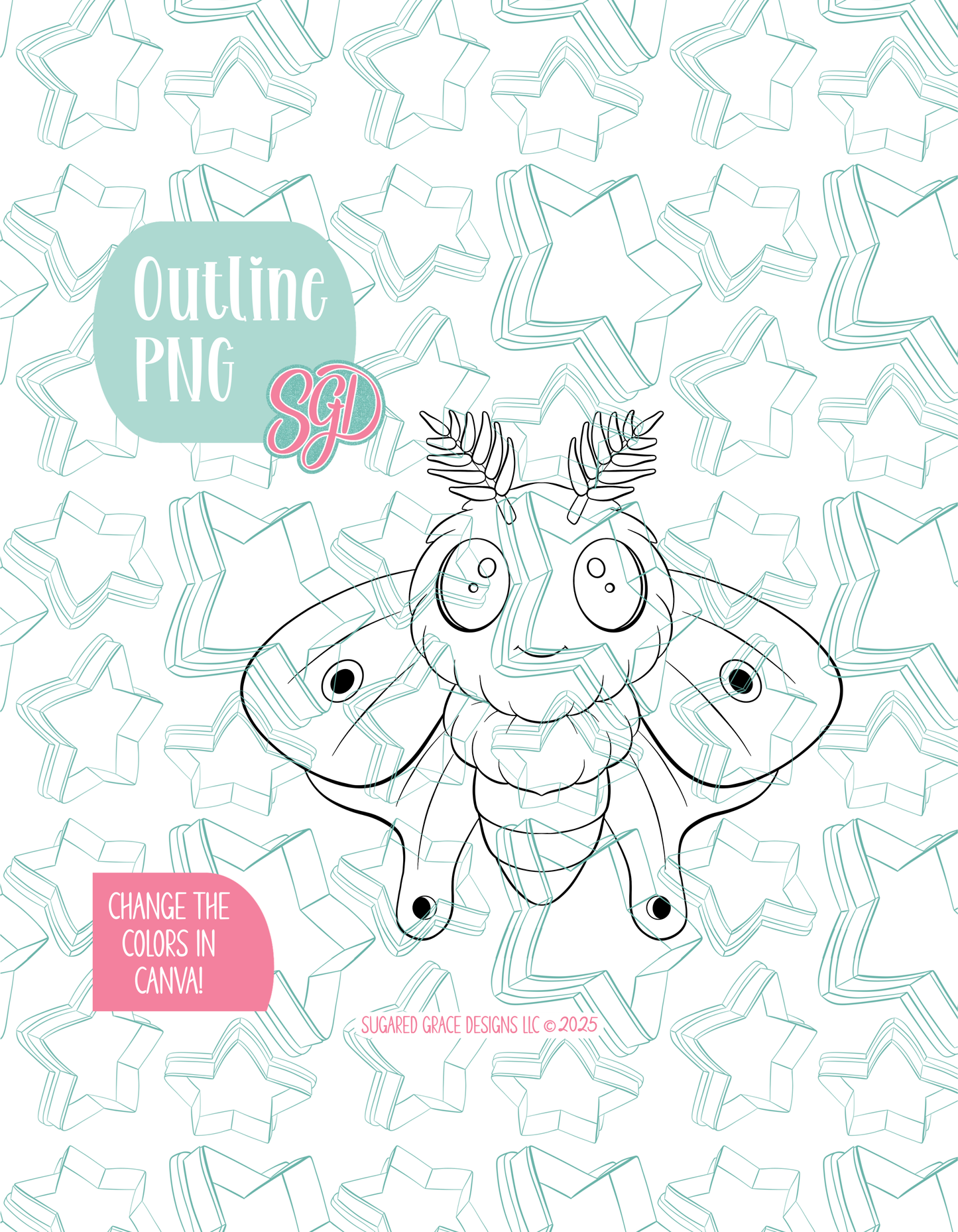 Lunar Moth Cookie Cutter STL and PNG set