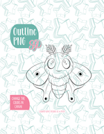 Lunar Moth Cookie Cutter with matching PNG