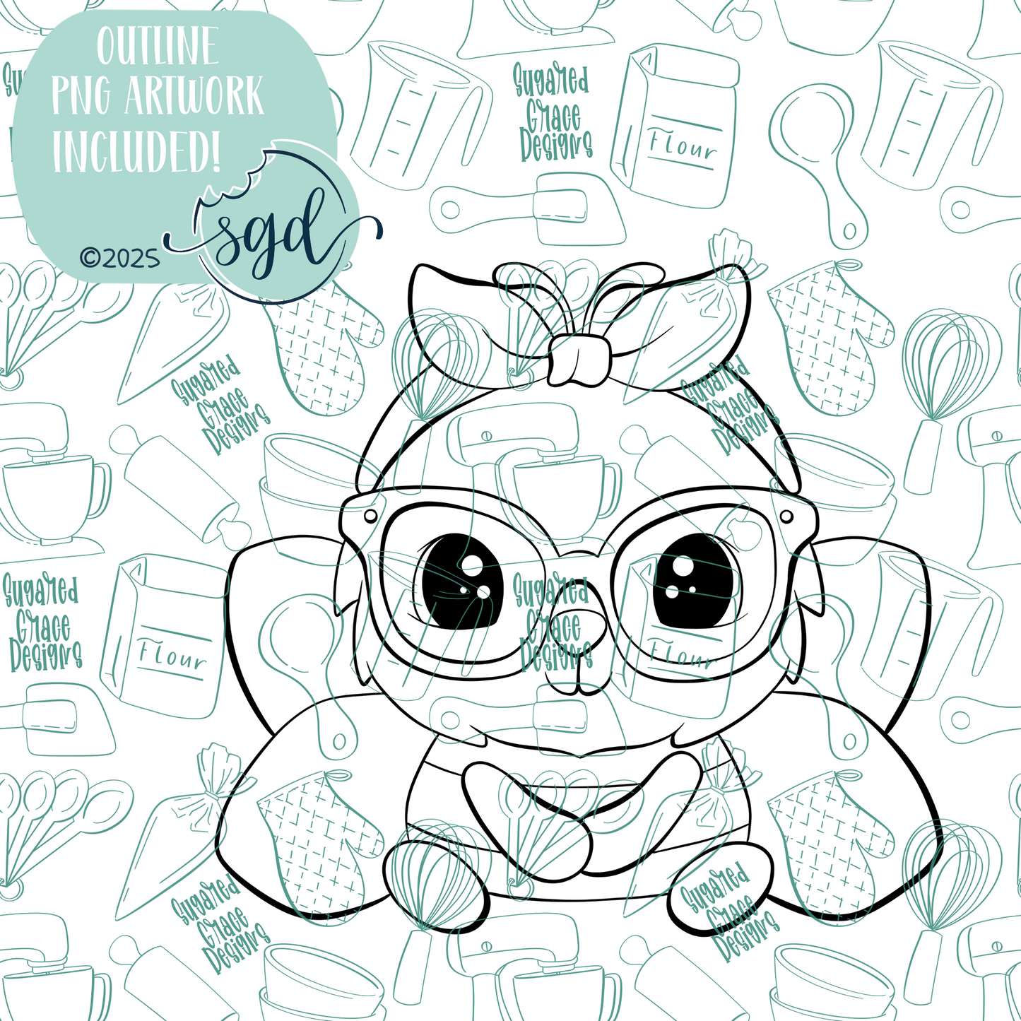 Mama Bee Cookie Cutter STL File with PNG Images to Match - For 3D Printing and Edible Ink Printers