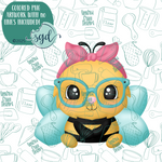 Mama Bee Cookie Cutter with PNG Images to Match - Hand Drawn Graphics for Edible Ink Printers