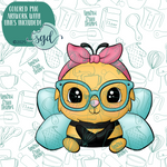 Mama Bee Cookie Cutter with PNG Images to Match - Hand Drawn Graphics for Edible Ink Printers