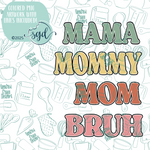 Mama to Bruh Stick Cookie Cutter STL File Set of 4 with PNG Images to Match - For 3D Printing and Edible Ink Printers