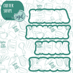 Mom to Bruh Cookie Cutter Set of 4 with PNG Images to Match - Hand Drawn Graphics for Edible Ink Printers