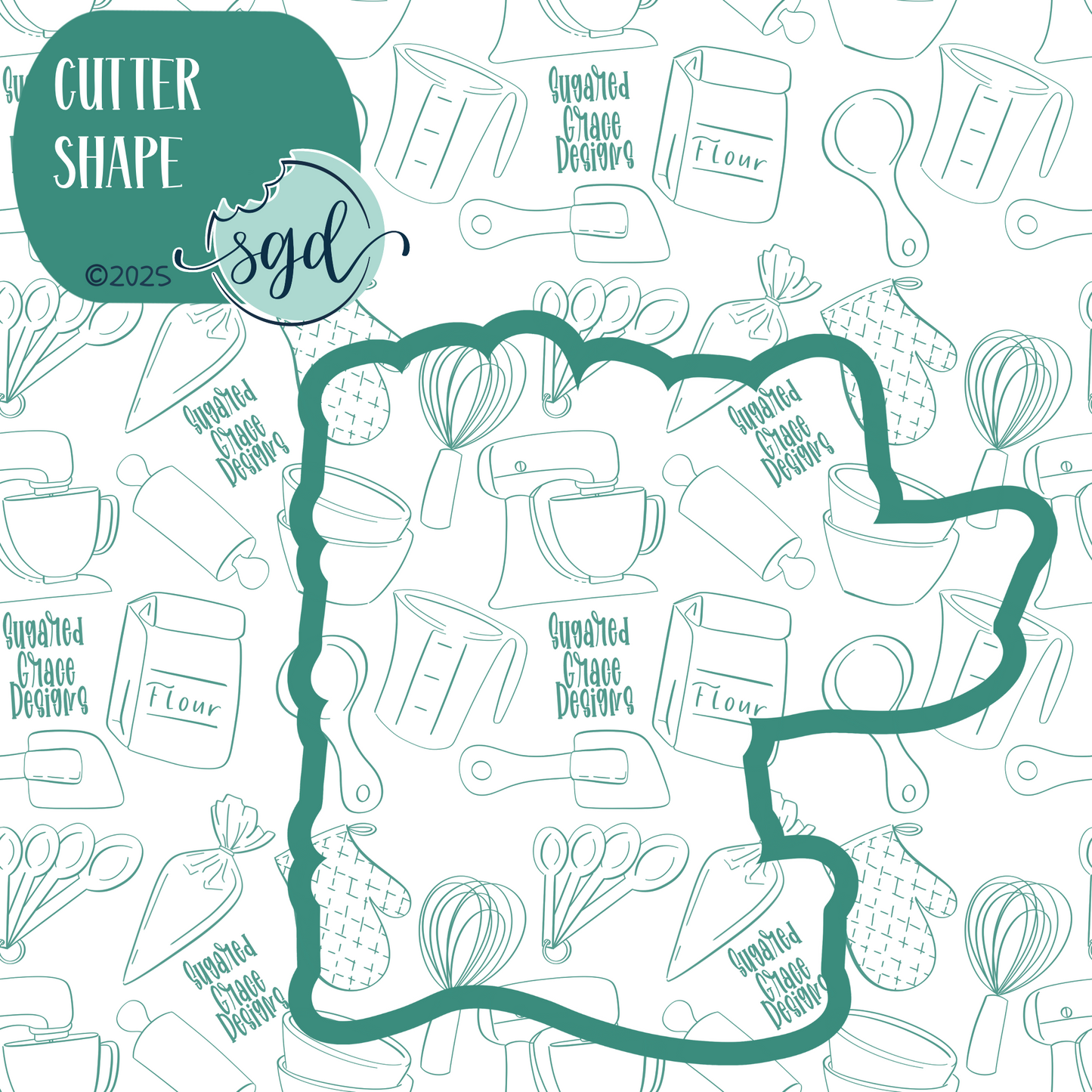 Mom to Bruh Cookie Cutter with PNG Images to Match - Hand Drawn Graphics for Edible Ink Printers