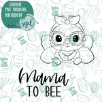 Mama to Bee Cookie Cutter Set of 2 with PNG Images to Match - Hand Drawn Graphics for Edible Ink Printers