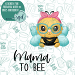Mama to Bee Cookie Cutter Set of 2 with PNG Images to Match - Hand Drawn Graphics for Edible Ink Printers