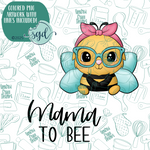 Mama to Bee Cookie Cutter Set of 2 with PNG Images to Match - Hand Drawn Graphics for Edible Ink Printers