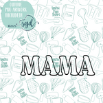 Mama Cookie Cutter STL File with PNG Images to Match - For 3D Printing and Edible Ink Printers