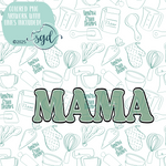 Mama Cookie Cutter STL File with PNG Images to Match - For 3D Printing and Edible Ink Printers