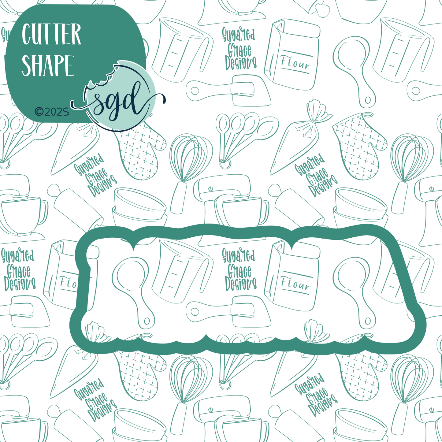 Mama Word Stick Cookie Cutter with PNG Images to Match - Hand Drawn Graphics for Edible Ink Printers