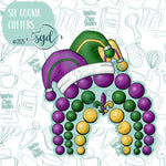 Mardi Gras Beaded Rainbow Cookie Cutter STL File  with PNG Images to Match - For 3D Printing and Edible Ink Printers
