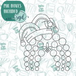 Mardi Gras Beaded Rainbow Cookie Cutter with PNG Images to Match - Hand Drawn Graphics for Edible Ink Printers