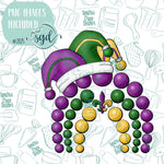 Mardi Gras Beaded Rainbow Cookie Cutter STL File  with PNG Images to Match - For 3D Printing and Edible Ink Printers