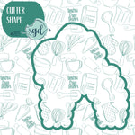 Mardi Gras Beaded Rainbow Cookie Cutter with PNG Images to Match - Hand Drawn Graphics for Edible Ink Printers