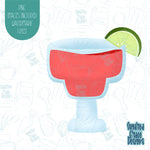 Strawberry Lime Margarita Cookie Cutter with Matching PNG Images for Edible Ink Printers Including Eddie