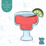 Strawberry Lime Margarita Cookie Cutter with Matching PNG Images for Edible Ink Printers Including Eddie