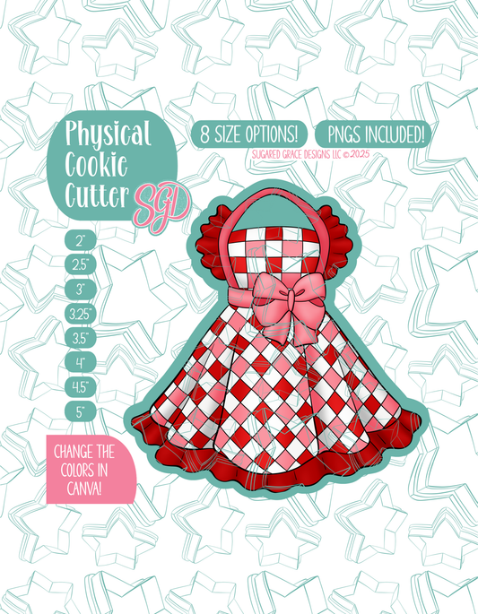 Apron Dress Cookie Cutter with matching PNG
