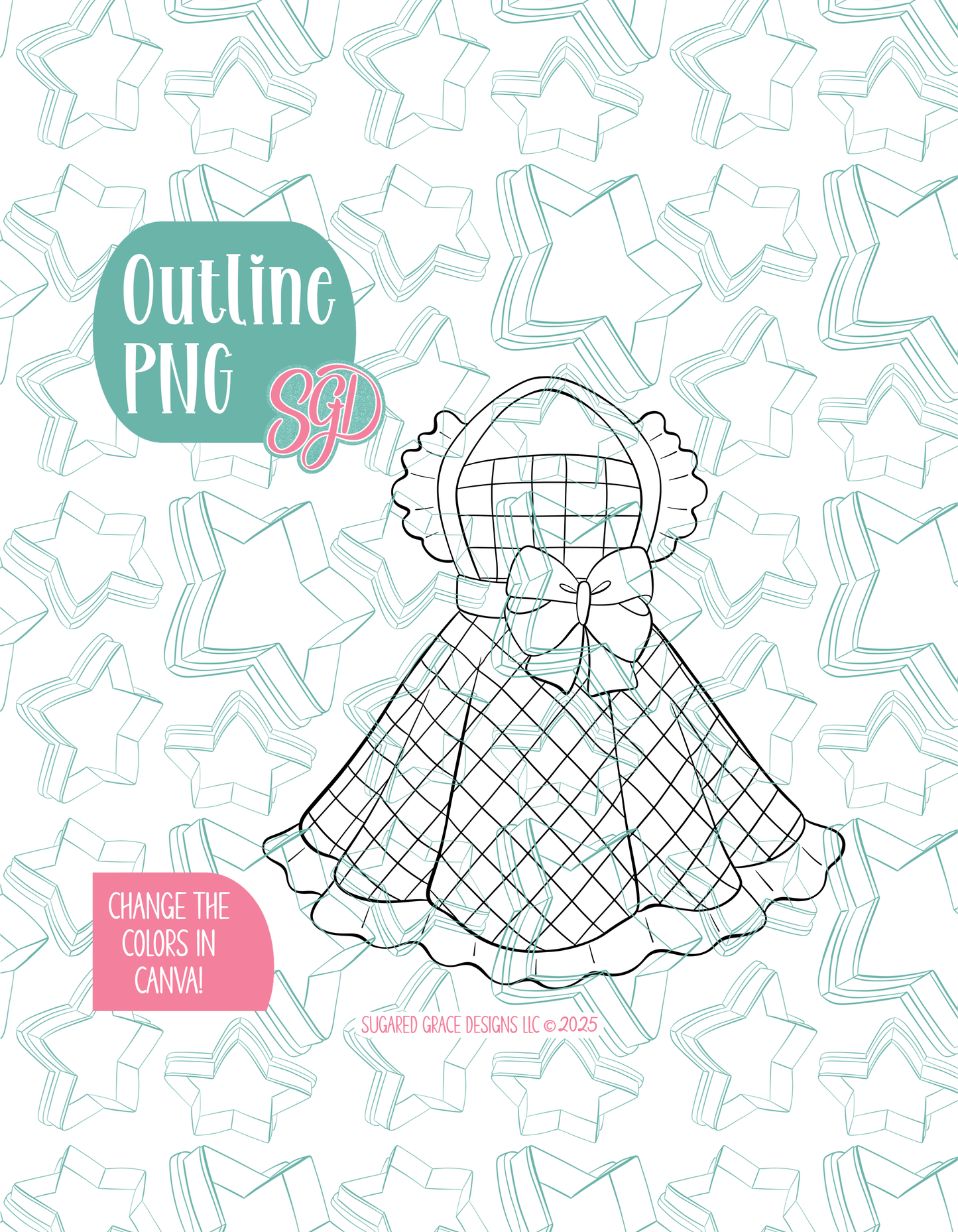 Apron Dress Cookie Cutter with matching PNG