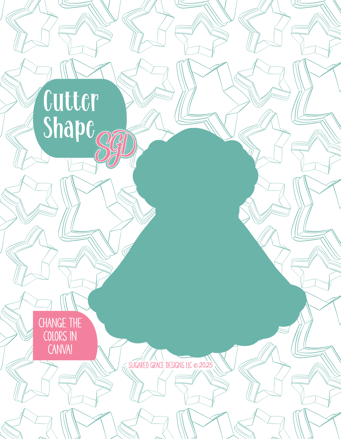 Apron Dress Cookie Cutter with matching PNG
