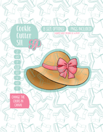 Straw Hat with Bow Cookie Cutter STL and PNG set