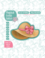Straw Hat with Pink Bow Cookie Cutter with matching PNG