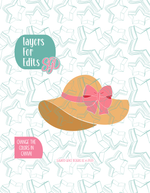 Straw Hat with Pink Bow Cookie Cutter with matching PNG