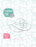 Straw Hat with Pink Bow Cookie Cutter with matching PNG