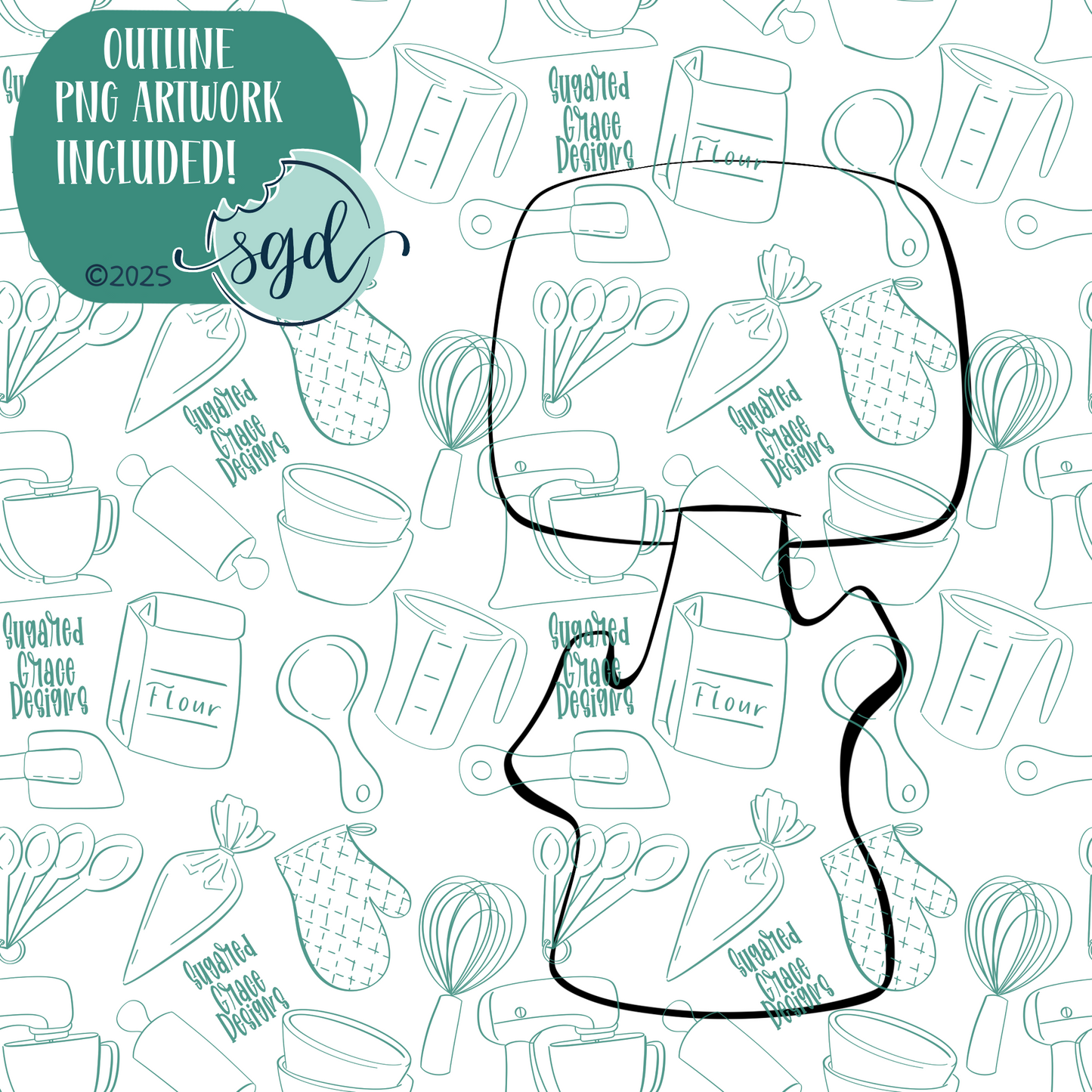 Roasting Marshmallow on a Stick Cookie Cutter with PNG Images to Match - Hand Drawn Graphics for Edible Ink Printers