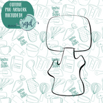 Roasting Marshmallow on a Stick Cookie Cutter with PNG Images to Match - Hand Drawn Graphics for Edible Ink Printers